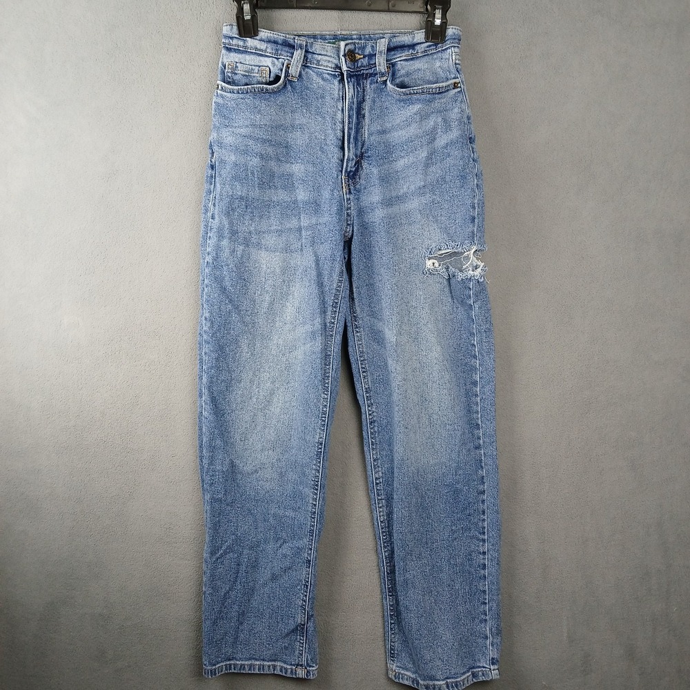 Wild Fable 90s Relaxed Straight Jeans Womens 00 Blue Denim Cotton Stretch Casual